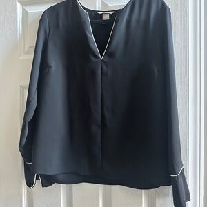 Excellent Condition Black Blouse with White Piping from H&M Sz 8